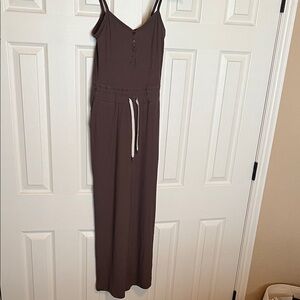 Vuori Brown Jumpsuit with White Drawstring